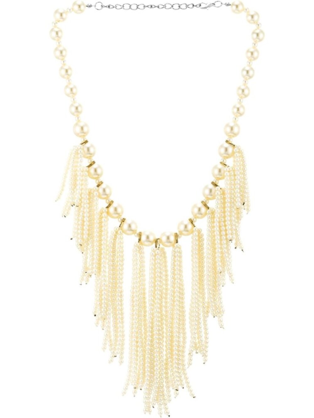 Cascading Pearl Fringe Necklace | Multi-Strand Tassel Statement Jewelry